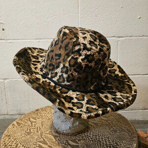 Vintage Cheetah Print Mob Cowboy Cosplay Western Cowboy Hat